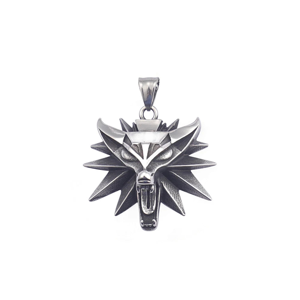 Horned Warrior Skull Pendant Necklace (316L)