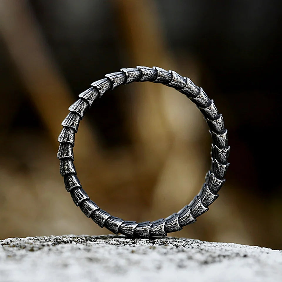 Textured Armor Band Ring (316L)