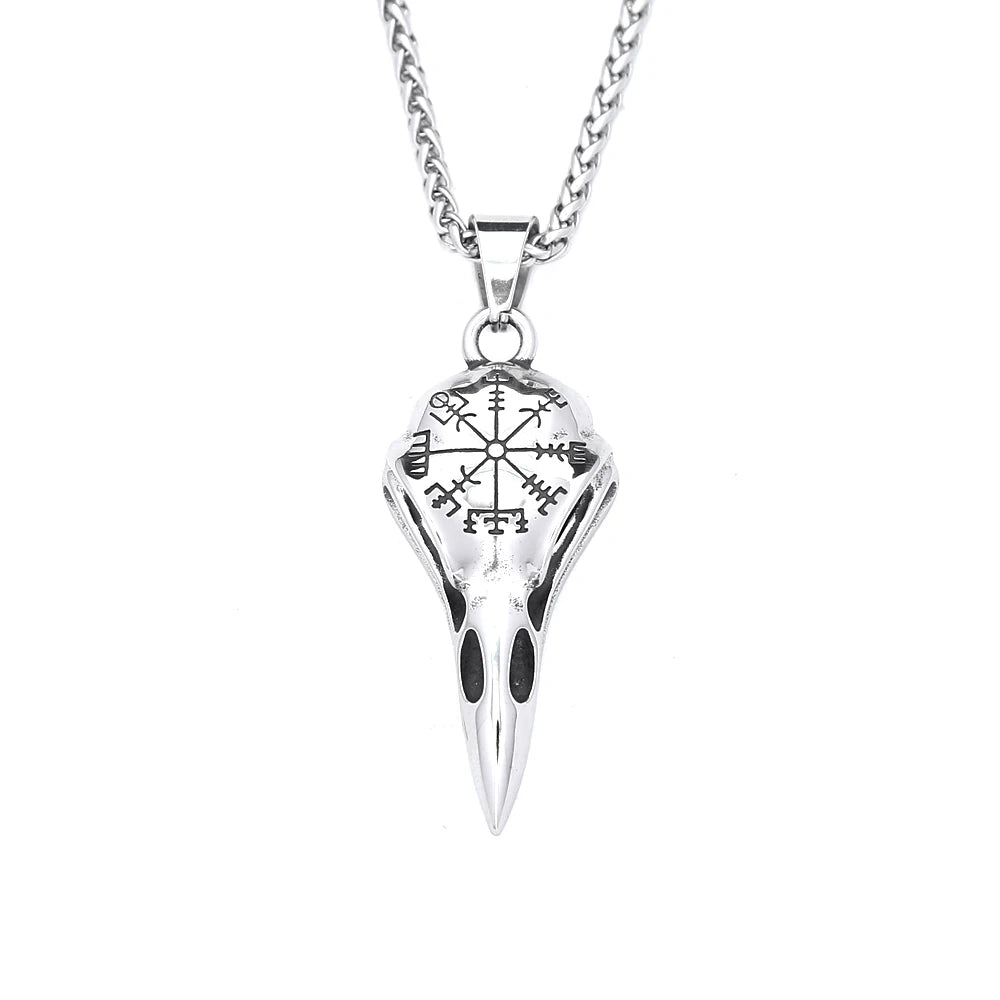 Raven Compass Pendant Necklace (316L)