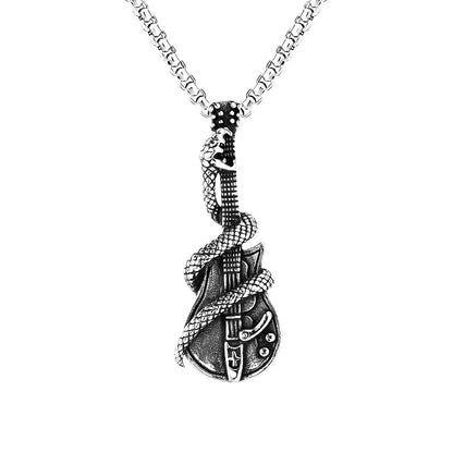 Serpent Guitar Pendant Necklace (316L)