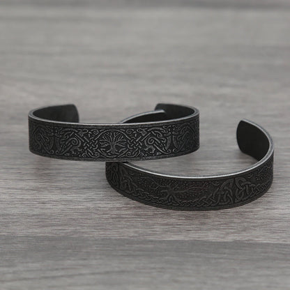 Viking Rune Cuff Bracelet (316L)