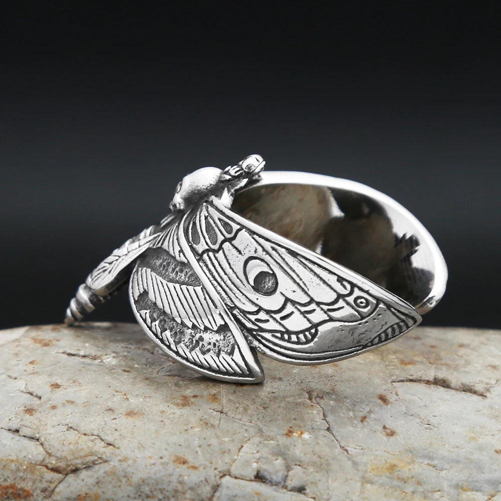 Gothic Butterfly Skull Ring (316L)