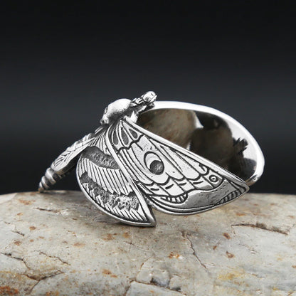 Gothic Butterfly Skull Ring (316L)