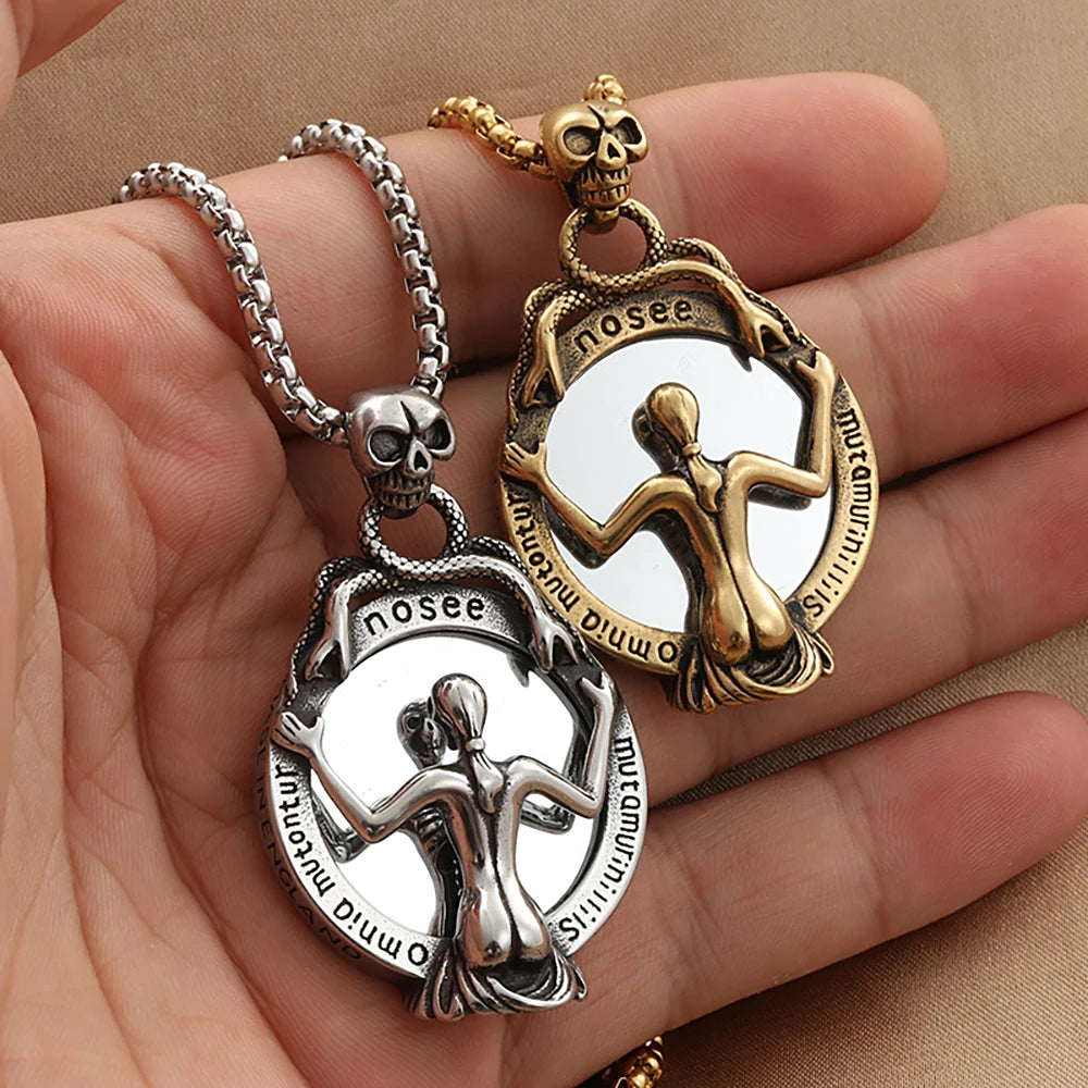Skull Mirror Pendant (316L)