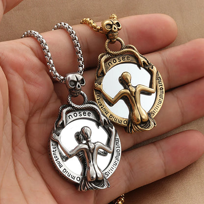 Skull Mirror Pendant (316L)