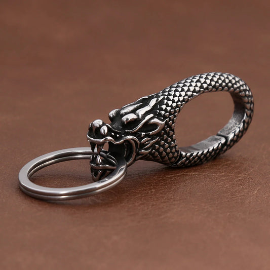 Viking Dragon Head Keychain (316L)