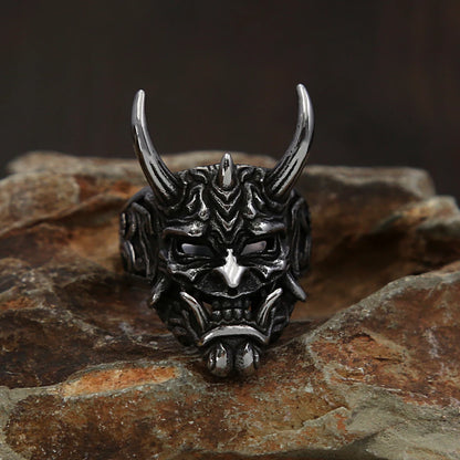 Horned Skull Ring (316L)