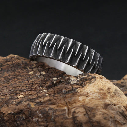 Men’s Gear Ring – Stainless Steel Industrial Design