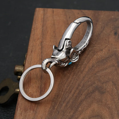 Vintage Elephant Keychain – Bold Metal Accessory