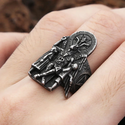 Men’s Dark Gothic Ring – Fallen Angel Design