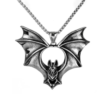 Men’s Gothic Bat Necklace – Stainless Steel Pendant