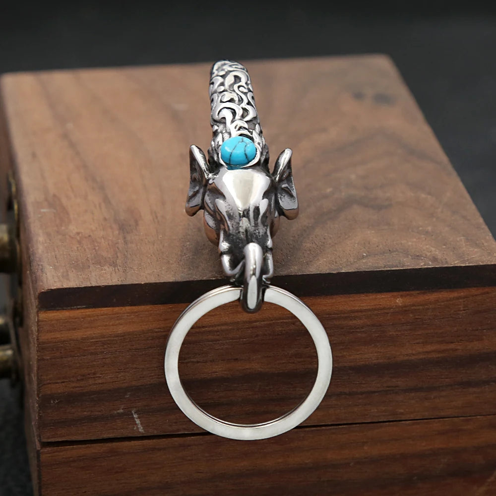 Vintage Elephant Keychain – Bold Metal Accessory