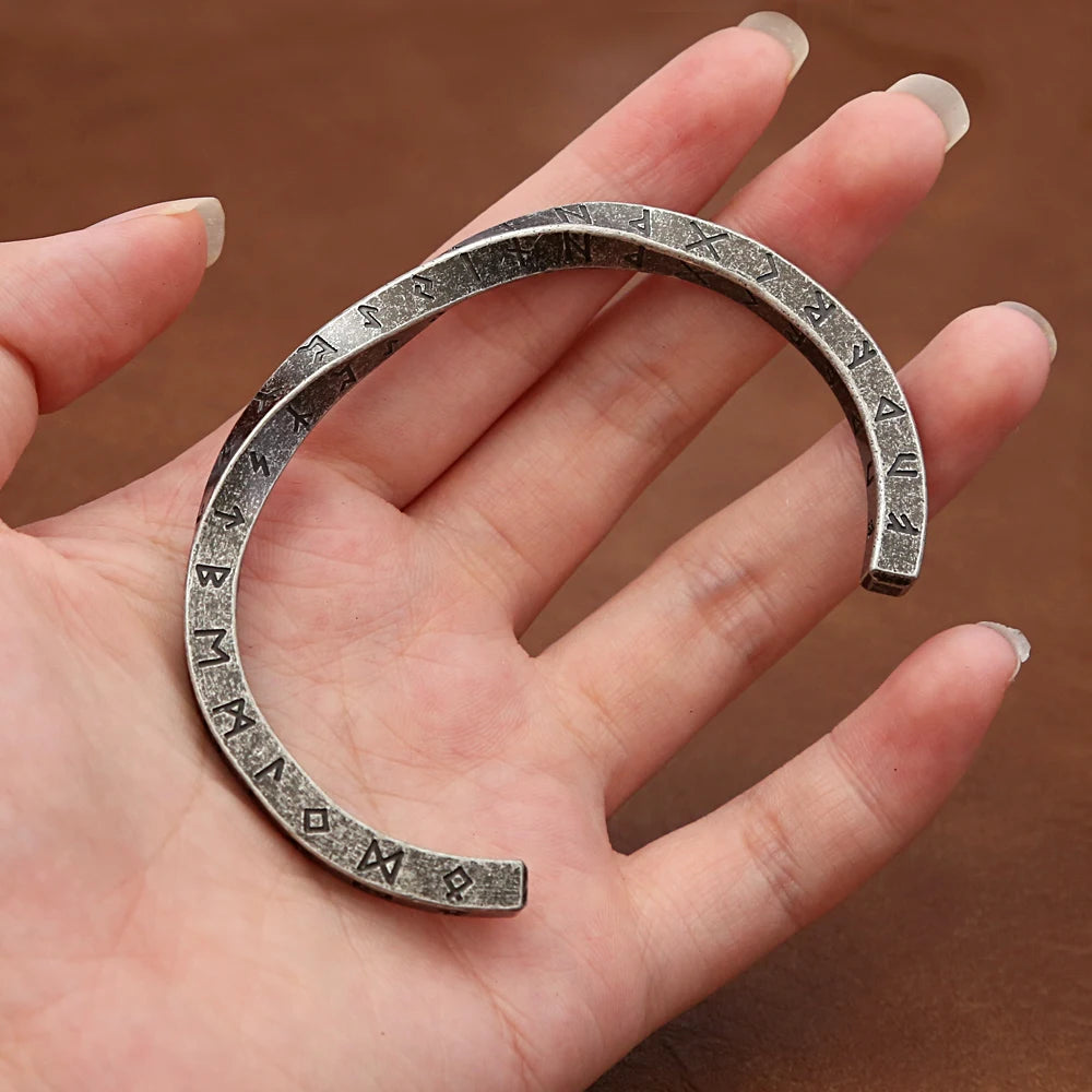 Viking Rune Möbius Cuff Bracelet (316L)