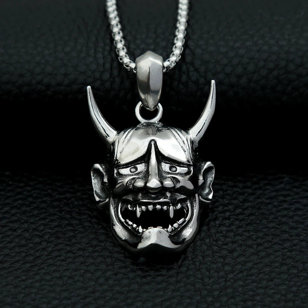Oni Demon Mask Pendant Necklace (316L)