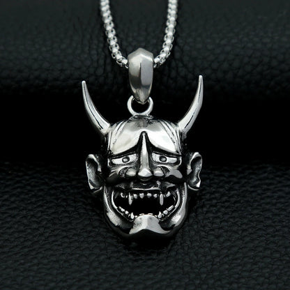 Oni Demon Mask Pendant Necklace (316L)