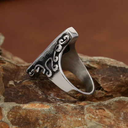 Men’s Gothic Coffin Ring – Stainless Steel Statement Jewelry