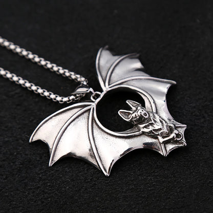 Men’s Gothic Bat Necklace – Stainless Steel Pendant