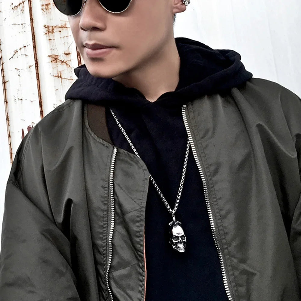 3D Skull Pendant Necklace (316L)