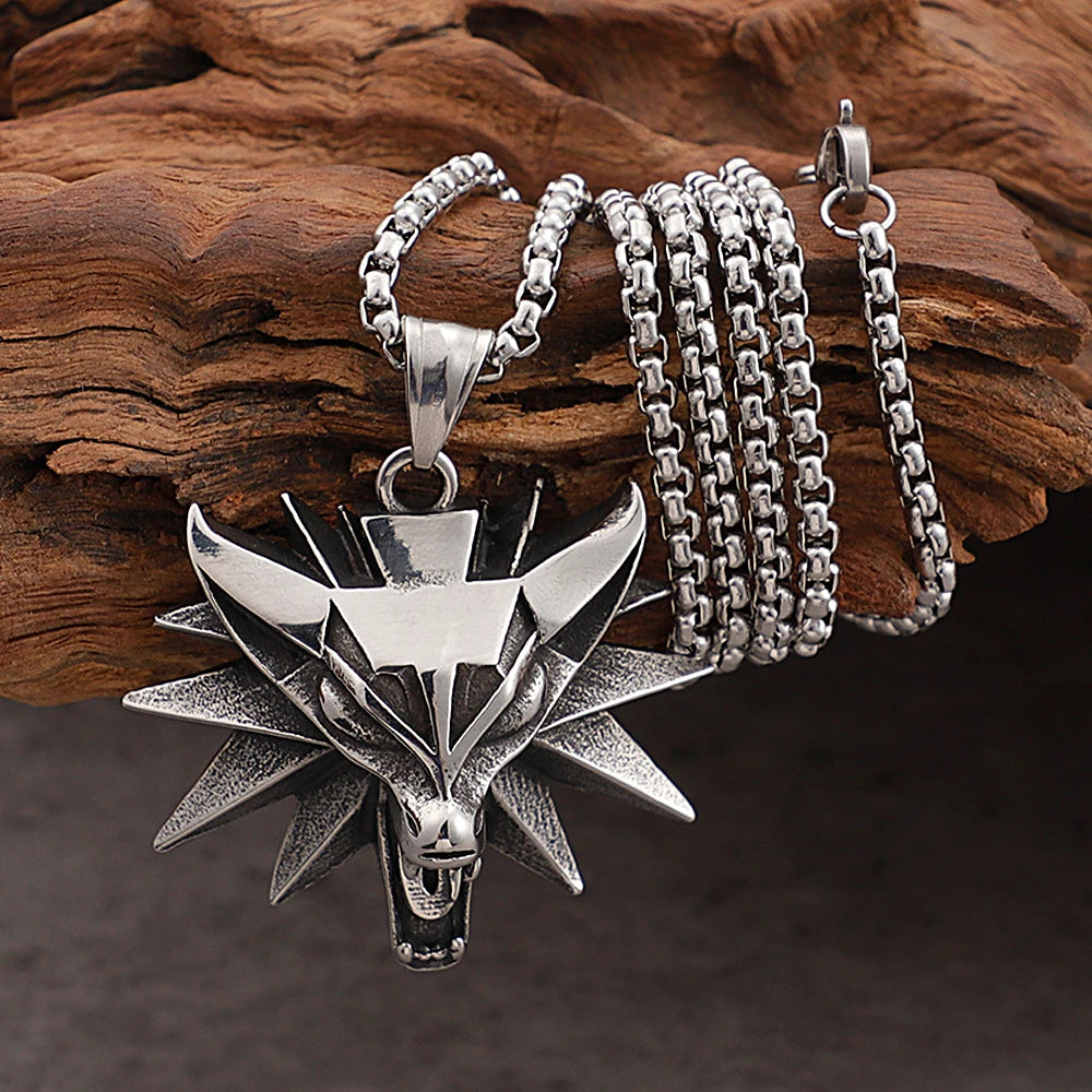 Horned Warrior Skull Pendant Necklace (316L)