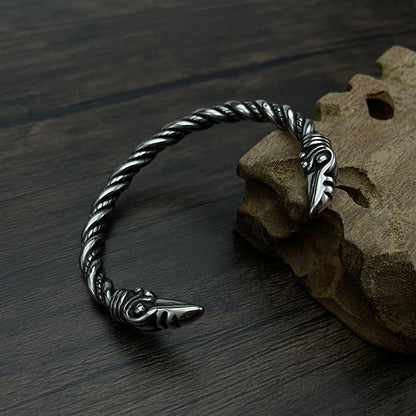 Viking Eagle Head Open Bracelet (316L)