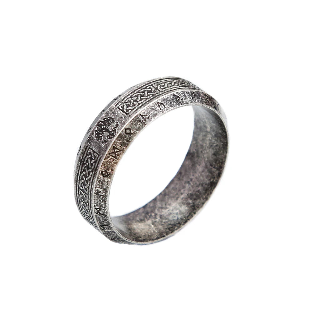 Nordic Tree of Life Rune Ring (316L)