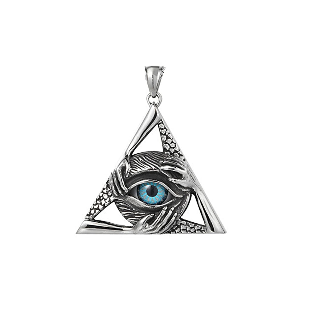Evil Eye Triangle Pendant Necklace (316L)