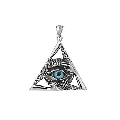 Evil Eye Triangle Pendant Necklace (316L)