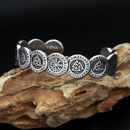 Viking Symbol Cuff Bracelet (316L)