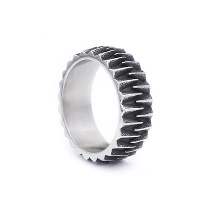Men’s Gear Ring – Stainless Steel Industrial Design