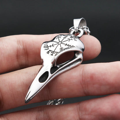 Raven Compass Pendant Necklace (316L)