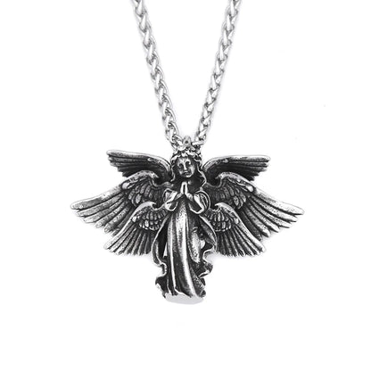Guardian Angel Wings Pendant Necklace (316L)