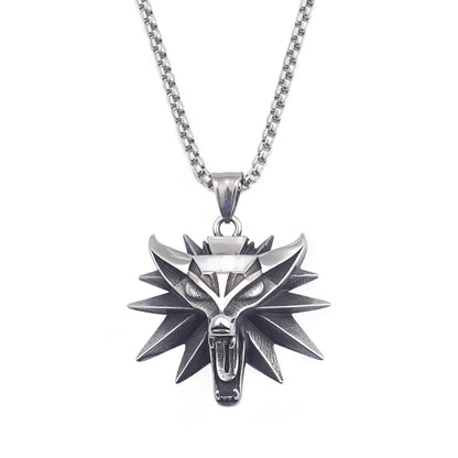 Horned Warrior Skull Pendant Necklace (316L)