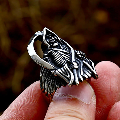 Grim Reaper Skull Ring (316L)