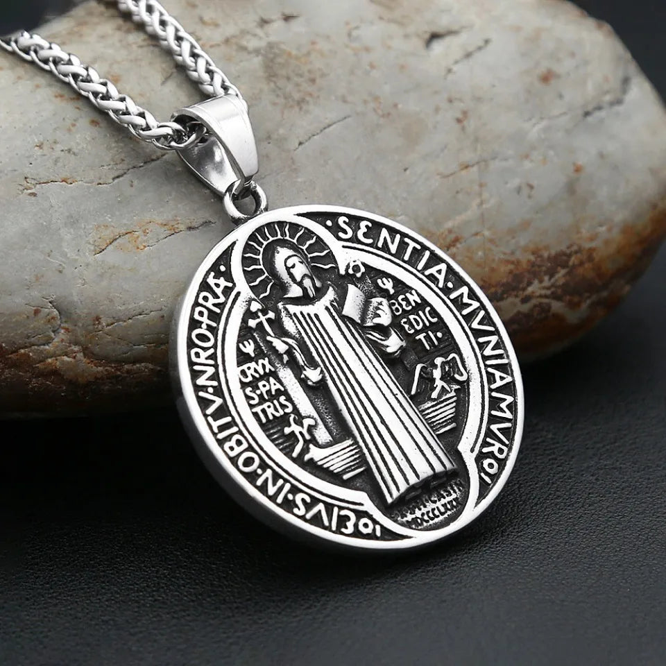 Saint Benedict Medal Pendant Necklace (316L)