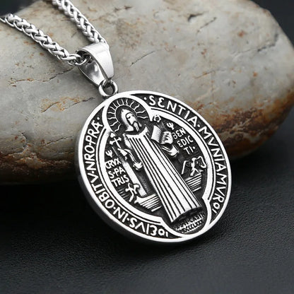 Saint Benedict Medal Pendant Necklace (316L)