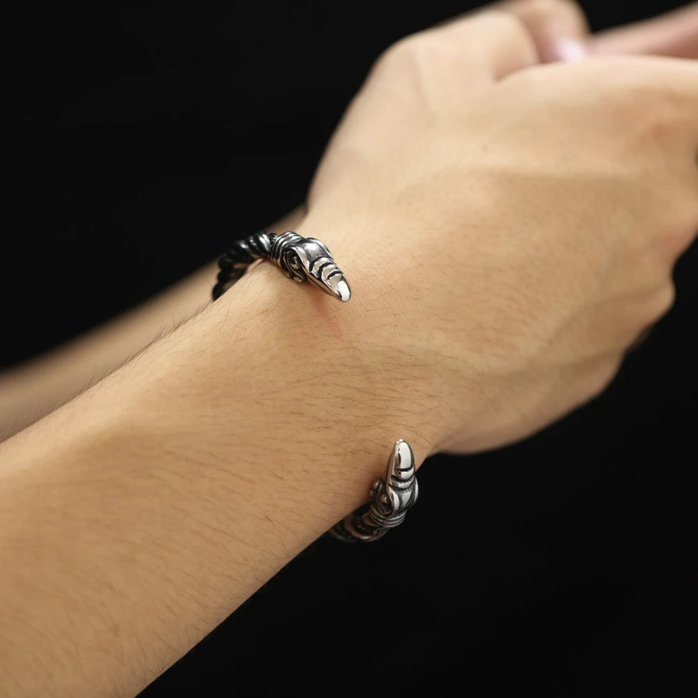 Viking Eagle Head Open Bracelet (316L)