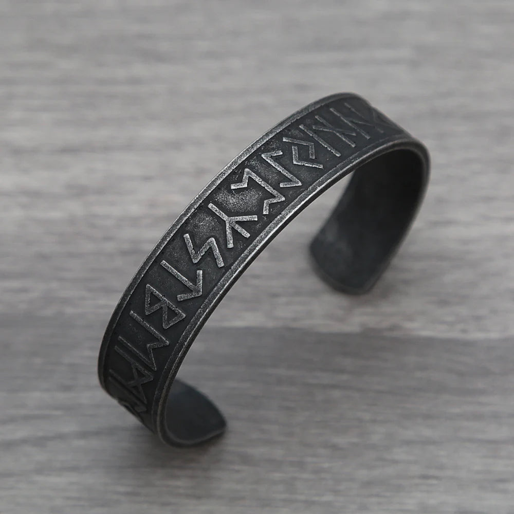 Viking Rune Cuff Bracelet (316L)