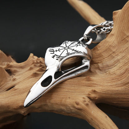 Raven Compass Pendant Necklace (316L)