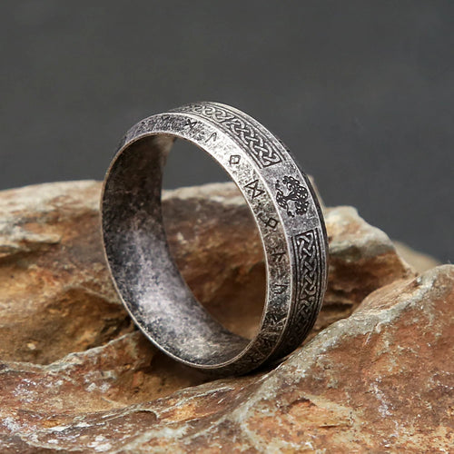 Nordic Tree of Life Rune Ring (316L)