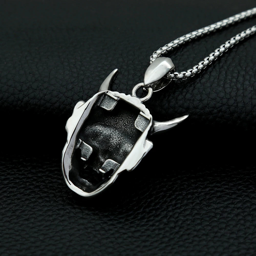 Oni Demon Mask Pendant Necklace (316L)