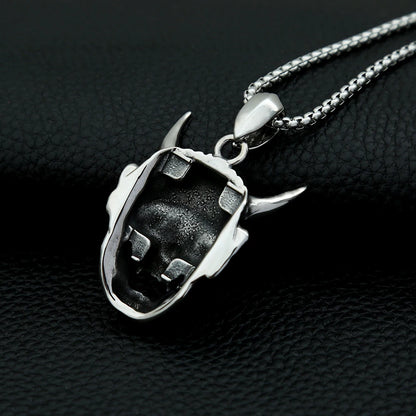 Oni Demon Mask Pendant Necklace (316L)