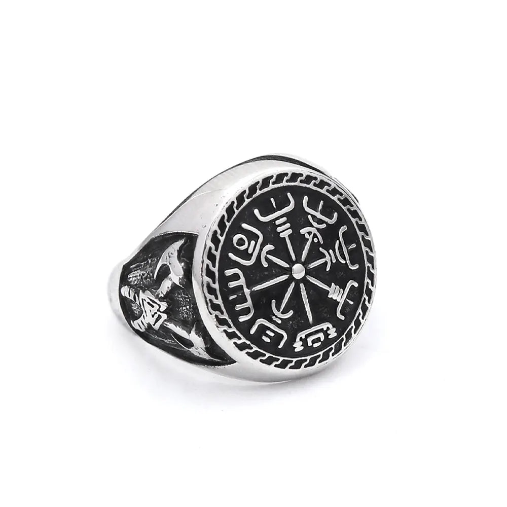 Viking Compass Ring Vegvísir (316L)