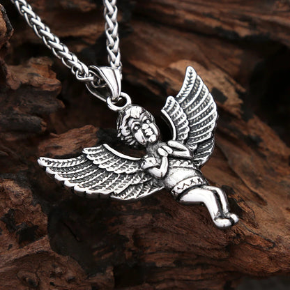 Guardian Angel Wings Pendant Necklace (316L)