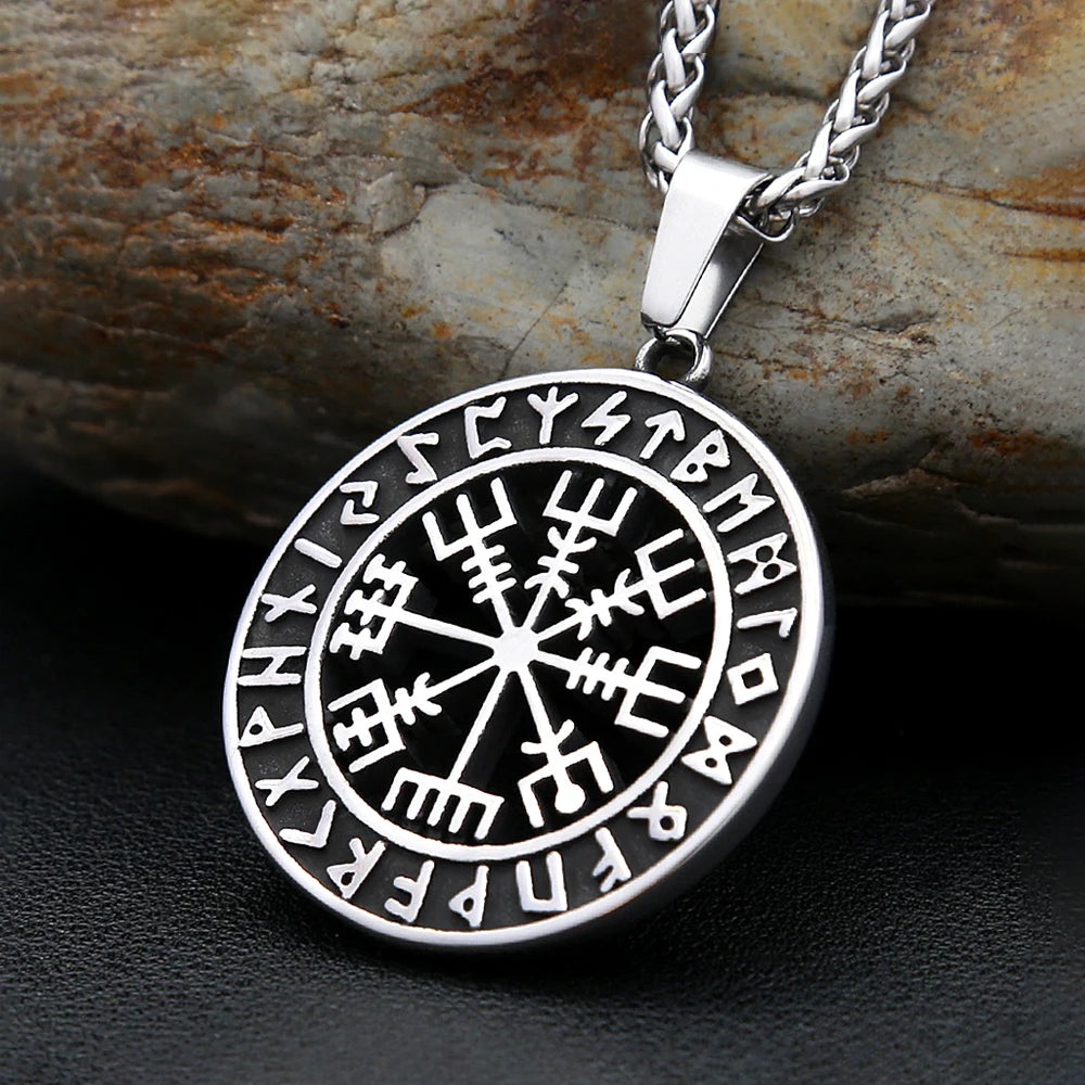 Vegvisir Necklace – Viking Rune Compass Pendant