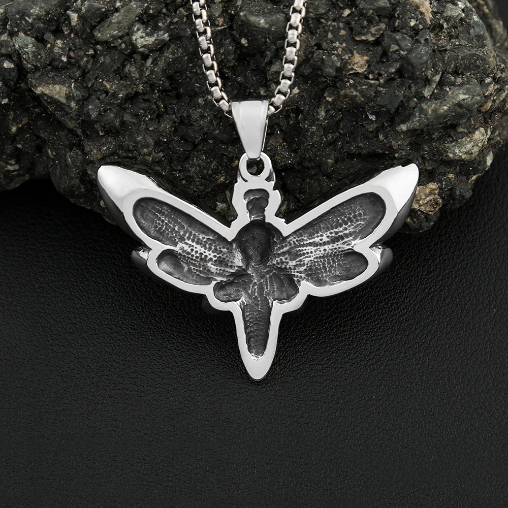 Skull Moth Pendant Necklace (316L)