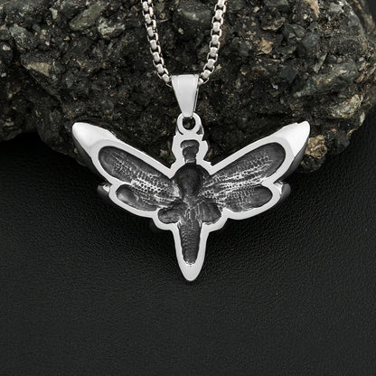 Skull Moth Pendant Necklace (316L)