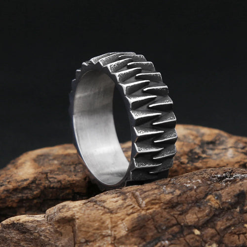 Men’s Gear Ring – Stainless Steel Industrial Design