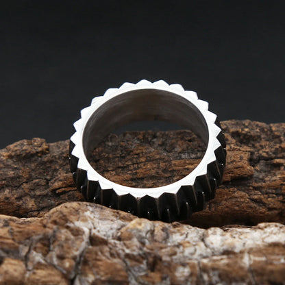 Men’s Gear Ring – Stainless Steel Industrial Design