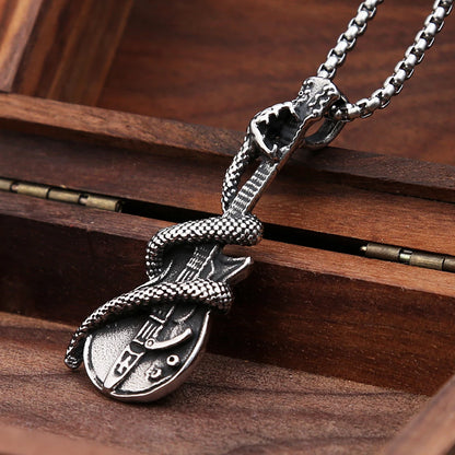 Serpent Guitar Pendant Necklace (316L)