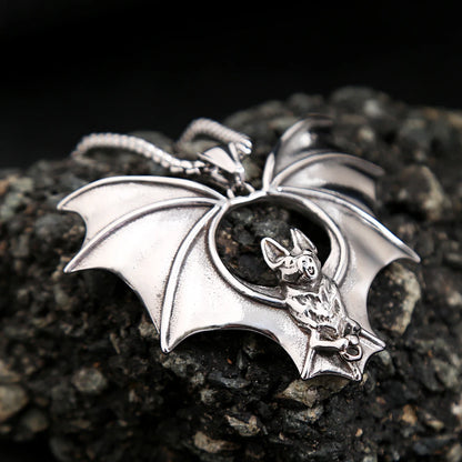 Men’s Gothic Bat Necklace – Stainless Steel Pendant